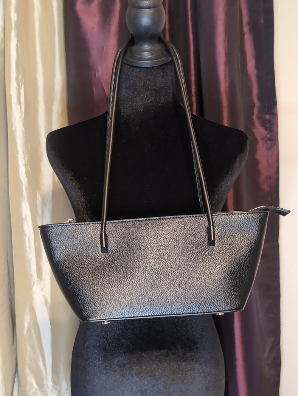 Miztique Classic Black Pebbled Shoulder Bag - Vegan Leather